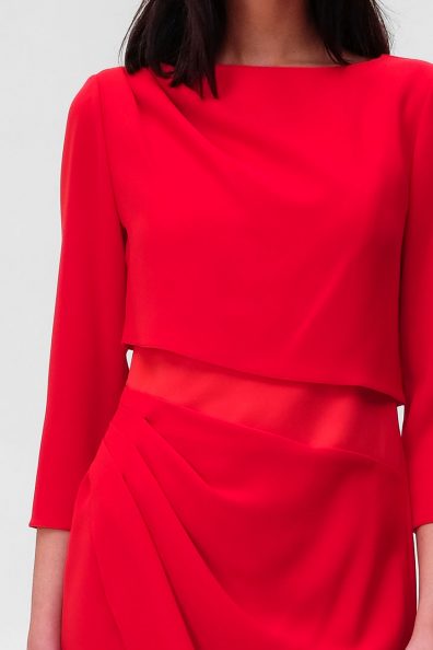 Женское красное платье с сборками фото 4 Женское красное платье с сборками