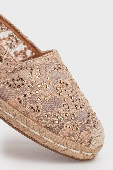 Бежеві еспадрільі зі стразами фото 2 Бежеві еспадрільі зі стразами